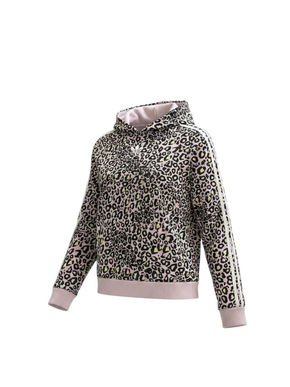 Adidas Originals All Over Leopard Print Trefoil Hoodie Kids Size Large